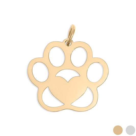 WJW - 18K Gold PVD Stainless Steel Blank Paw Print Pet Tag