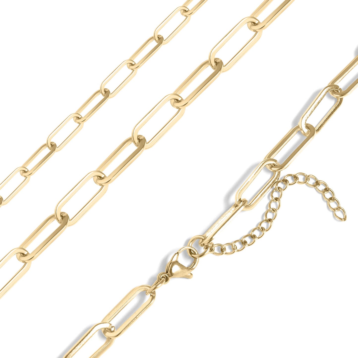 WJW - 18K Gold Paperclip Chain Necklace