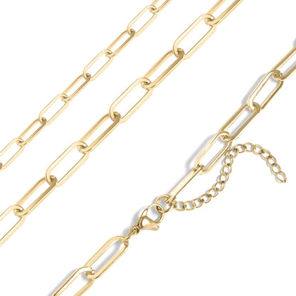WJW - 18K Gold Paperclip Chain Necklace
