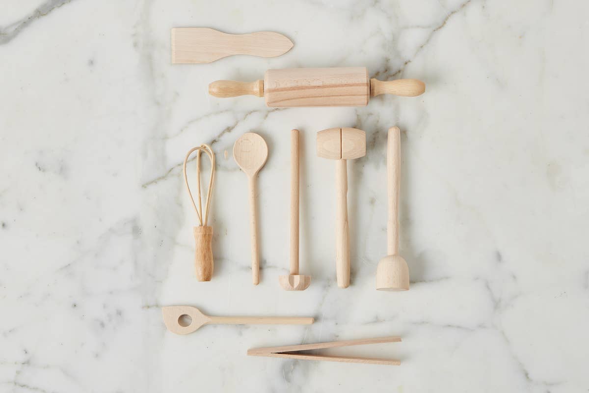 etúHOME - Children's Mini French Beechwood Cooking Tool Set of 9