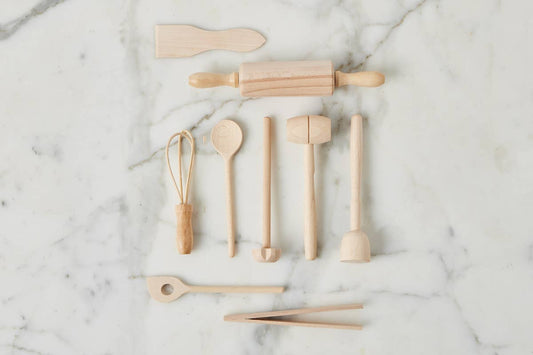 etúHOME - Children's Mini French Beechwood Cooking Tool Set of 9