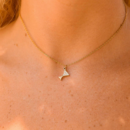 WJW - 18K Gold PVD Stainless Steel CZ Martini Glass Charm