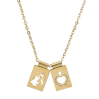 Christian Brands Catholic - Mother And Sacred Heart Mini Scapular Necklace