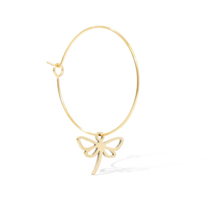 WJW - 18K Gold PVD Stainless Steel Dainty Dragonfly Charm