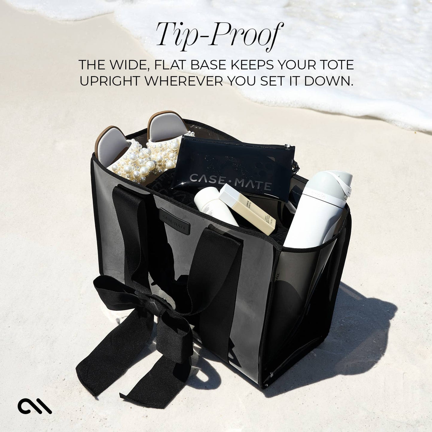 Case-Mate - Special Edition Bow Midnight Black Beach Tote w/ Phone Pouch