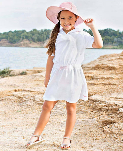 RuffleButts + RuggedButts - Girls White Terry Cover-Up