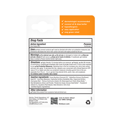 Think - Think Baby SPF 30 Face & Body Sunscreen Stick, EWG Rated #1