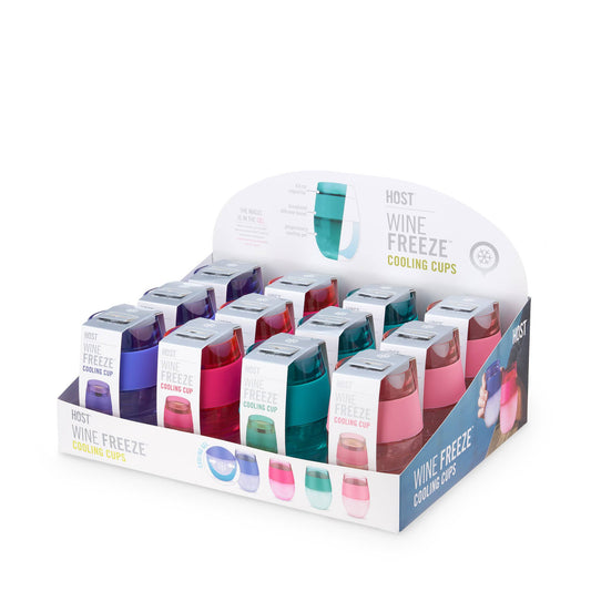 HOST - Wine FREEZE™ Cooling Cups - Asst Tinted Colors - CDU of 12