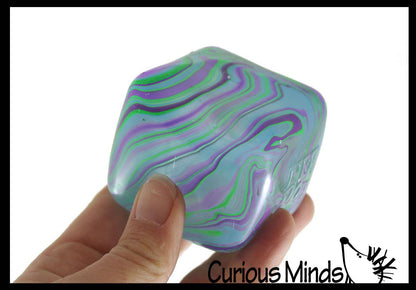 Curious Minds Toys - 1 Swirl NeeDoh Nice Cube Ice Sugar Ball - Thick Glue/Gel
