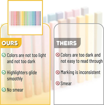 Mr. Pen - Mr. Pen Aesthetic Highlighters - 20 Chisel Tip Set