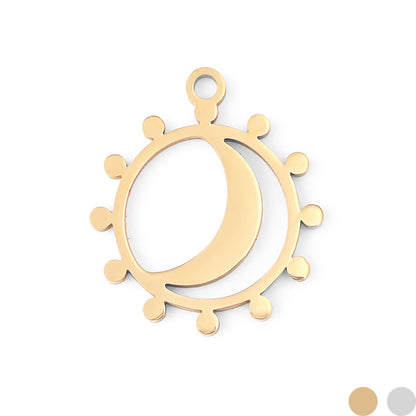 WJW - 18K Gold PVD Stainless Steel Sun and Moon Charm