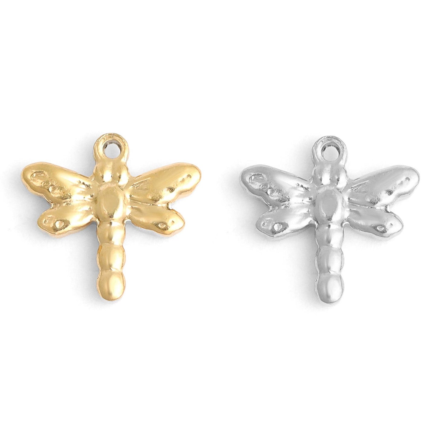 WJW - 18K Gold PVD Stainless Steel Dragonfly Charm