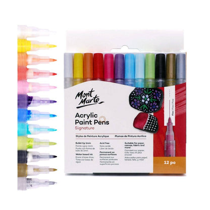 Mont Marte Usa, Inc. - Acrylic Paint Pens Signature Fine Tip 1mm (0.039in) 12pc