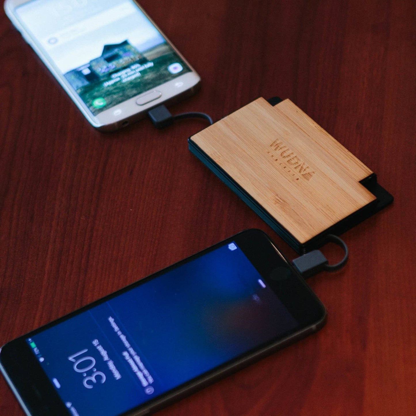 WUDN Handcrafted - Customizable Slim-Dual Wooden Power Bank