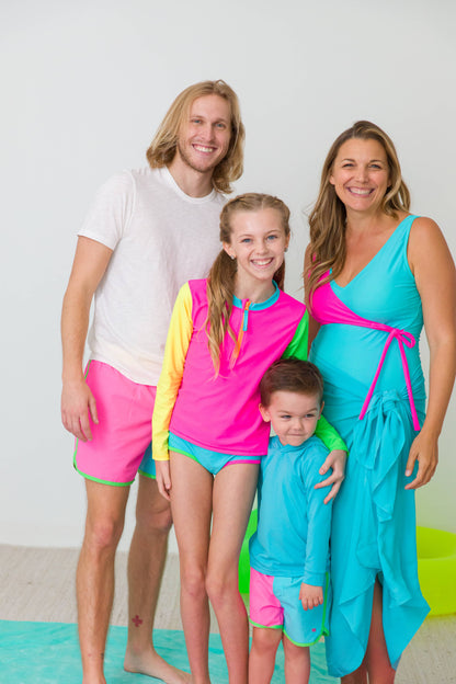 RuffleButts + RuggedButts - Women's Bright Aqua Convertible Sarong