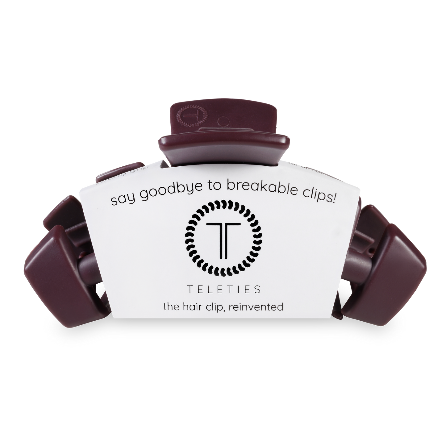 TELETIES - Classic Hair Clip | Large | Burgundy Bliss