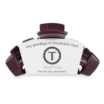 TELETIES - Classic Hair Clip | Large | Burgundy Bliss