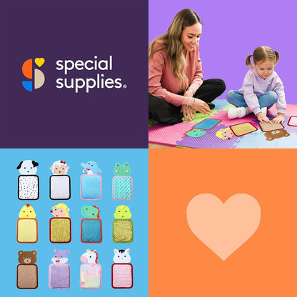 Special Supplies - Special Supplies Sensory Zoo Animal Mats, 10 Sets, Tactile Stimulation for Kids, Supports Autistic and Processing Challenges, Calming and Stimulating Early Learning Play