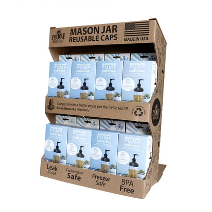 ReCAP® Mason Jars Pump Dispenser, Regular Mouth | Case of 16