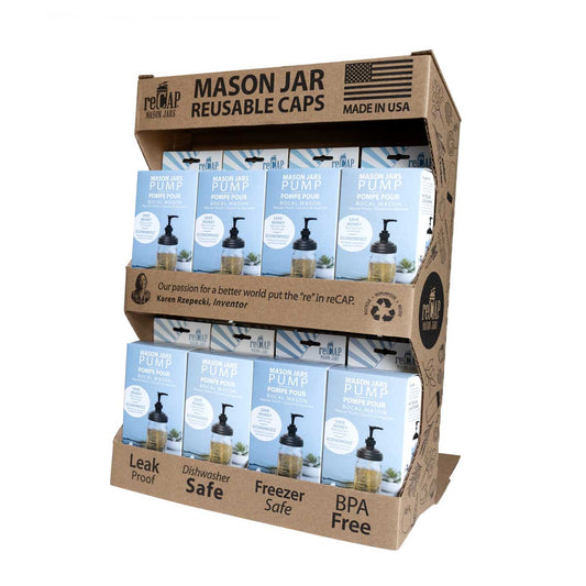 ReCAP® Mason Jars Pump Dispenser, Regular Mouth | Case of 16