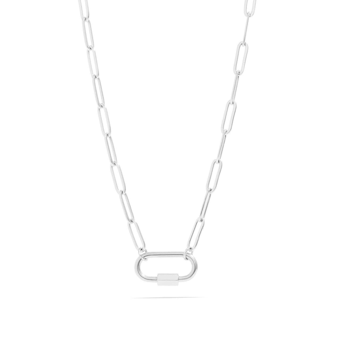 WJW - 18K Gold PVD Paperclip Carabiner Necklace