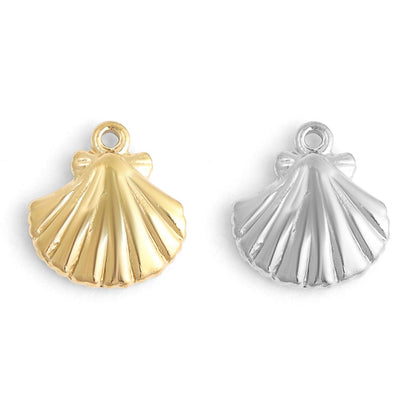WJW - 18K Gold PVD Stainless Steel Clam Shell Charm