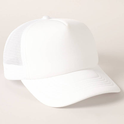 Fashion City - Solid Color Foam Mesh Back Trucker Hat