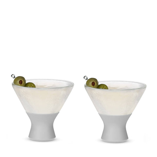 HOST - Glass FREEZE™ Cooling Martini Glasses - Gray - Set of 2