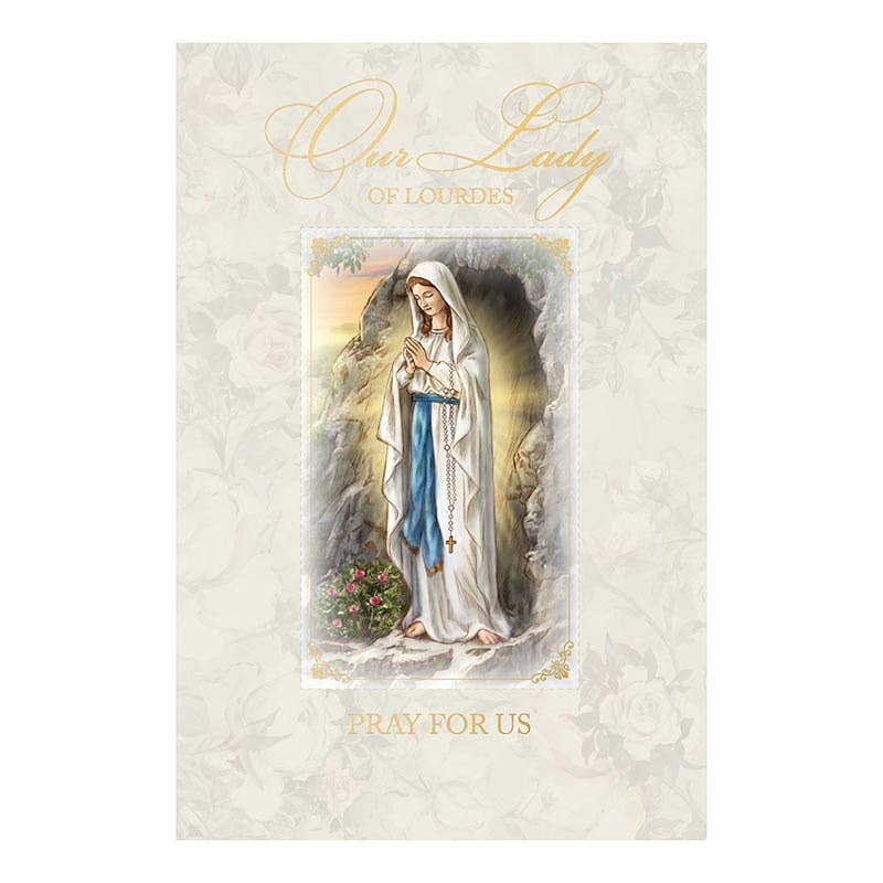 Christian Brands Catholic - Our Lady of Lourdes w/ Removable Prayer Card