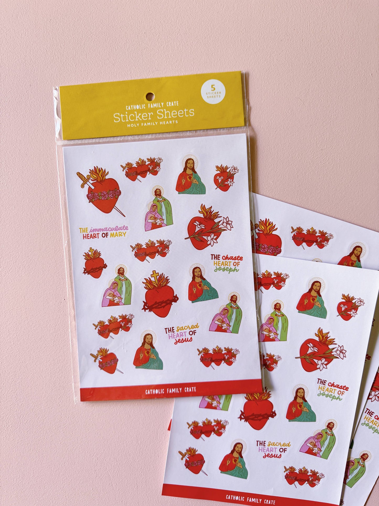 Catholic Family Crate® - Holy Family Sticker Sheet - 5 Pack