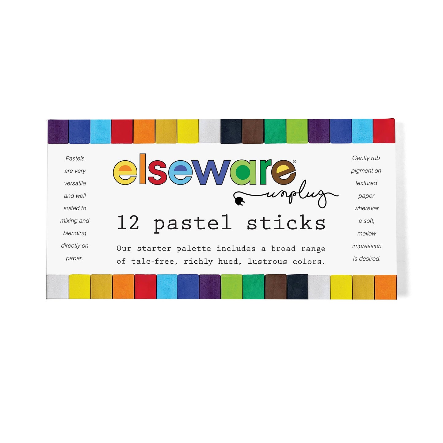 elseware unplug / eco-kids - Pastel Sticks - Talc-Free Oil Pastels - 12 Non-Toxic Colors