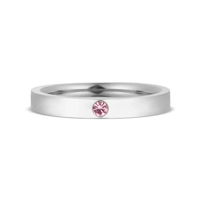 WJW - Stainless Steel Birthstone Engravable Stacking Ring