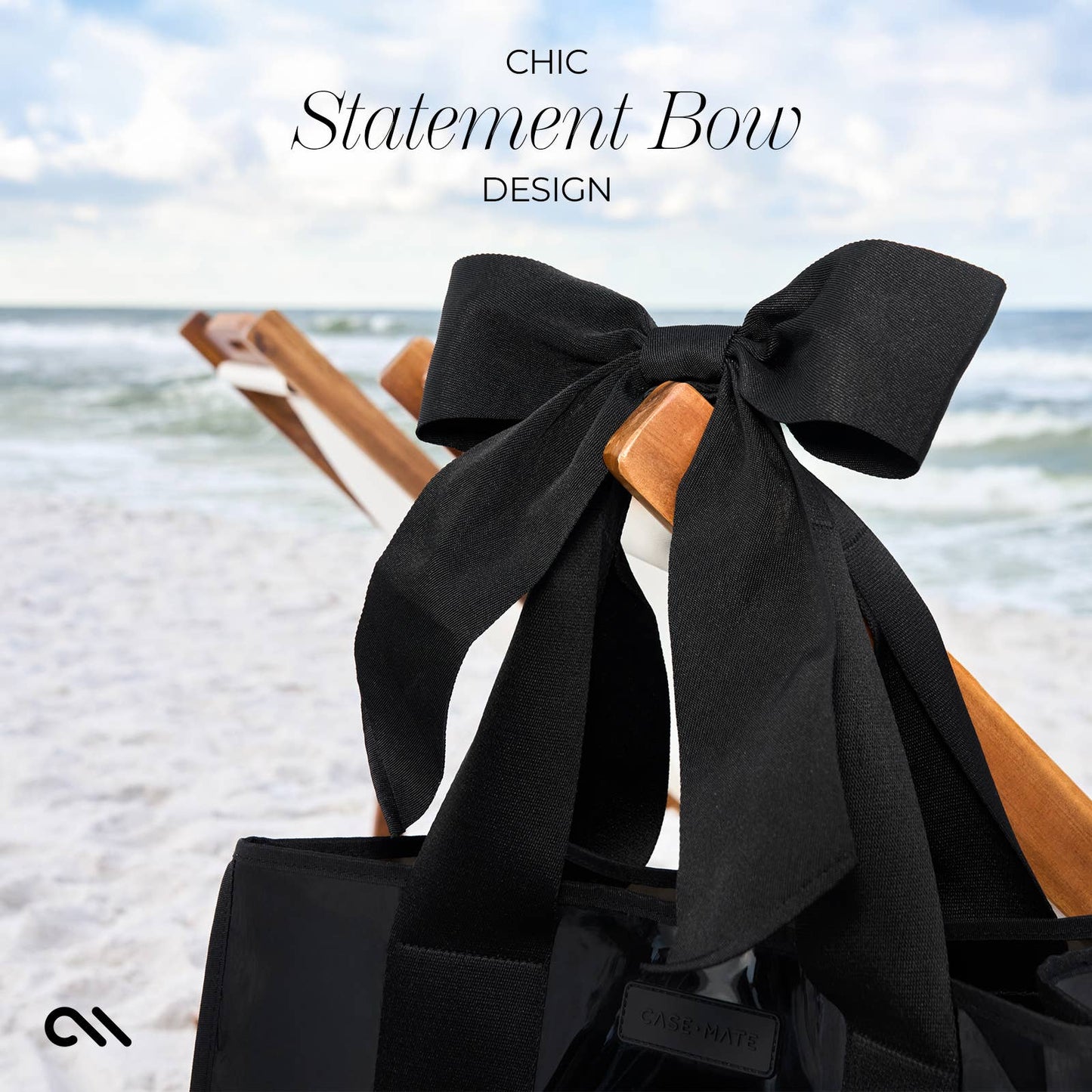 Case-Mate - Special Edition Bow Midnight Black Beach Tote w/ Phone Pouch