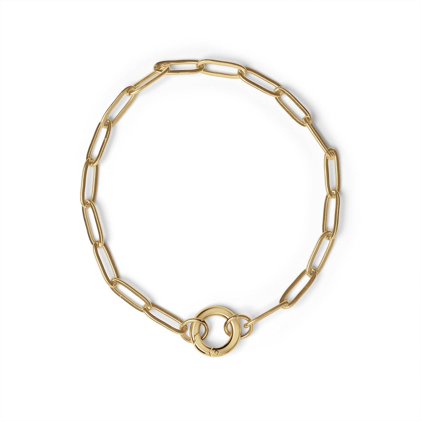 WJW - Stainless Steel Paperclip with Charm Keeper Chain Bracelet