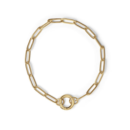 WJW - Stainless Steel Paperclip with Charm Keeper Chain Bracelet