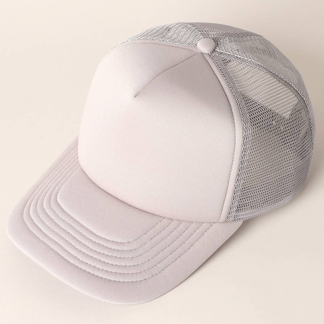 Fashion City - Solid Color Foam Mesh Back Trucker Hat
