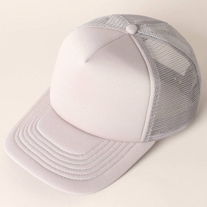 Fashion City - Solid Color Foam Mesh Back Trucker Hat