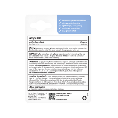 Think - Think Sport SPF 30 Face & Body Sunscreen Stick, EWG Rated #1