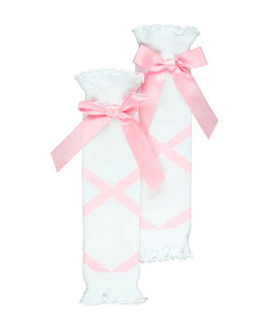 RuffleButts + RuggedButts - Girls White Ballet Bow Leg Warmers
