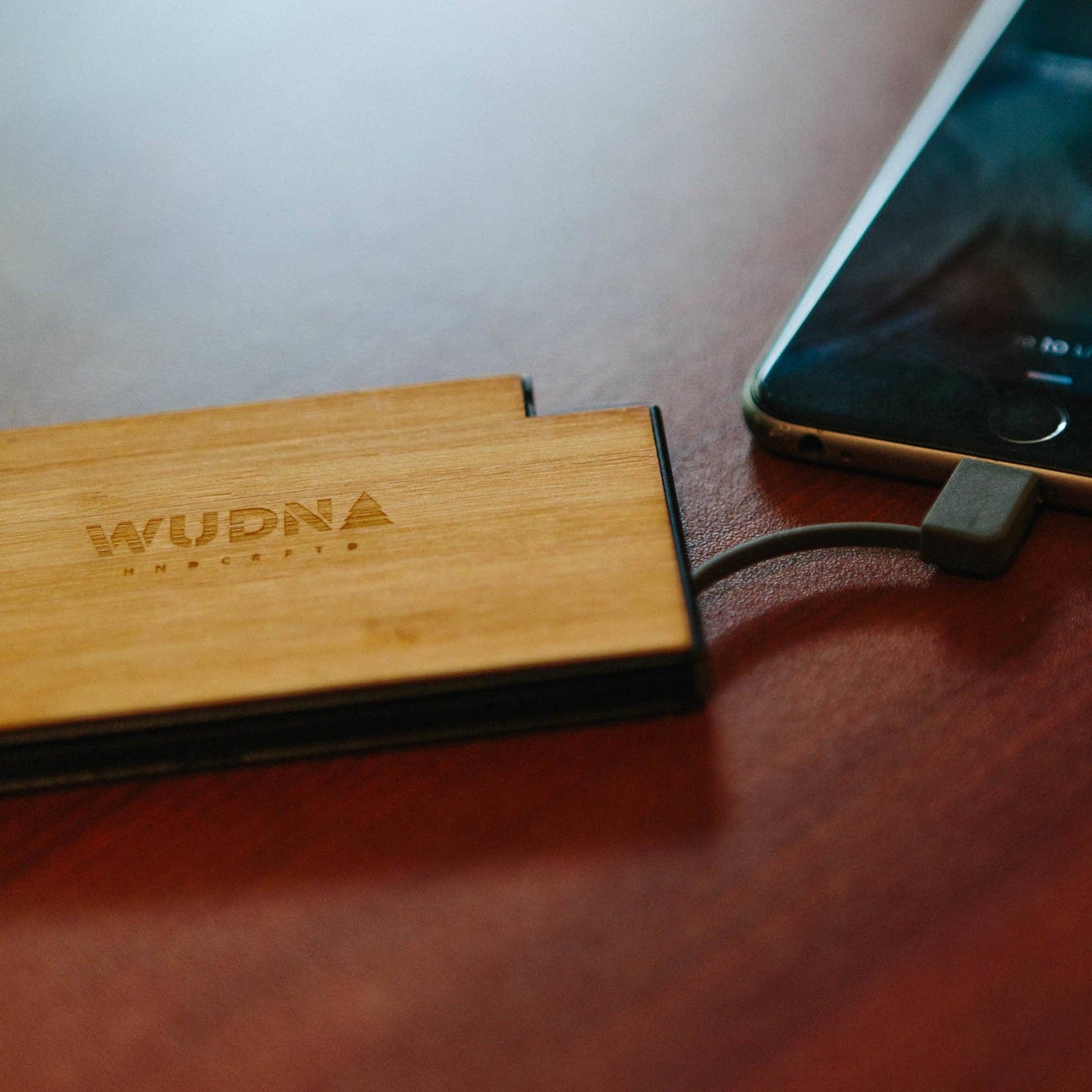 WUDN Handcrafted - Customizable Slim-Dual Wooden Power Bank