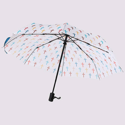 Swanson Christian Products - Compact Umbrella - Colorful Crosses
