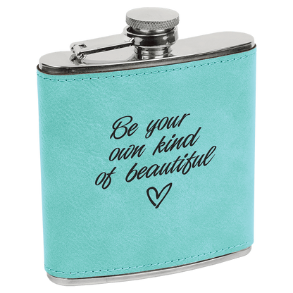 The Rural Home - Custom Engraved Leatherette Flask – Custom Wholesale Gift