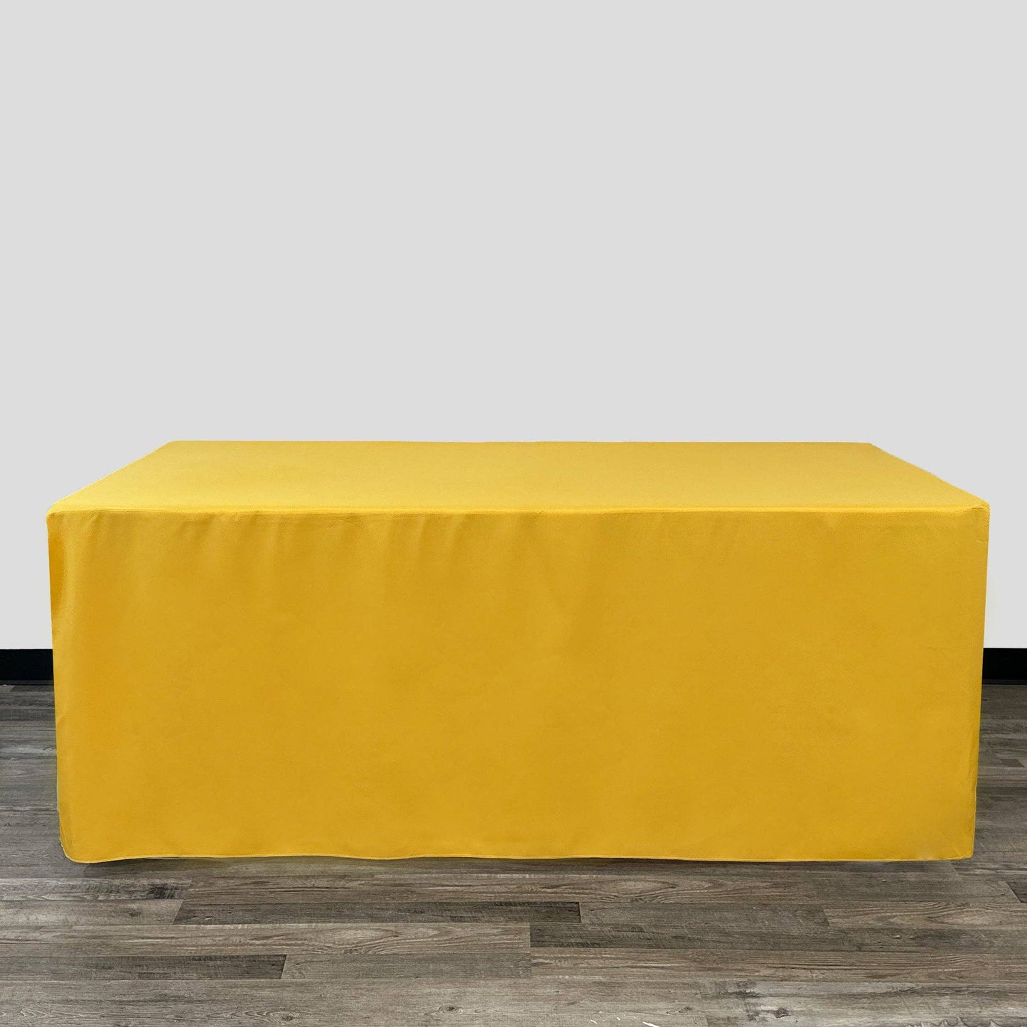 YOUR CHAIR COVERS - 8 ft. Polyester Fitted Tablecloth Rectangular Gold