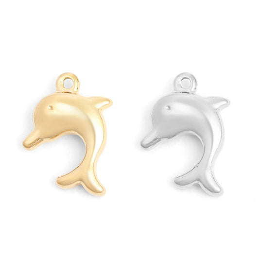 WJW - 18K Gold PVD Stainless Steel Dolphin Charm