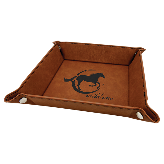 The Rural Home - 6" x 6" Custom Laser Engraved Leatherette Snap Tray