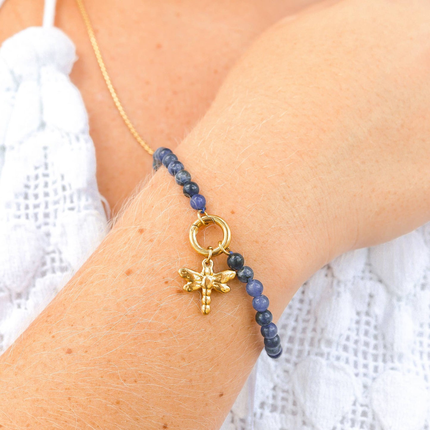 WJW - 18K Gold PVD Stainless Steel Dragonfly Charm