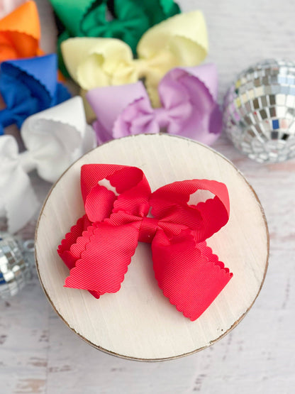 The Hair Bow Company - Classic Scalloped Bows - Alligator Clip - 4.5"