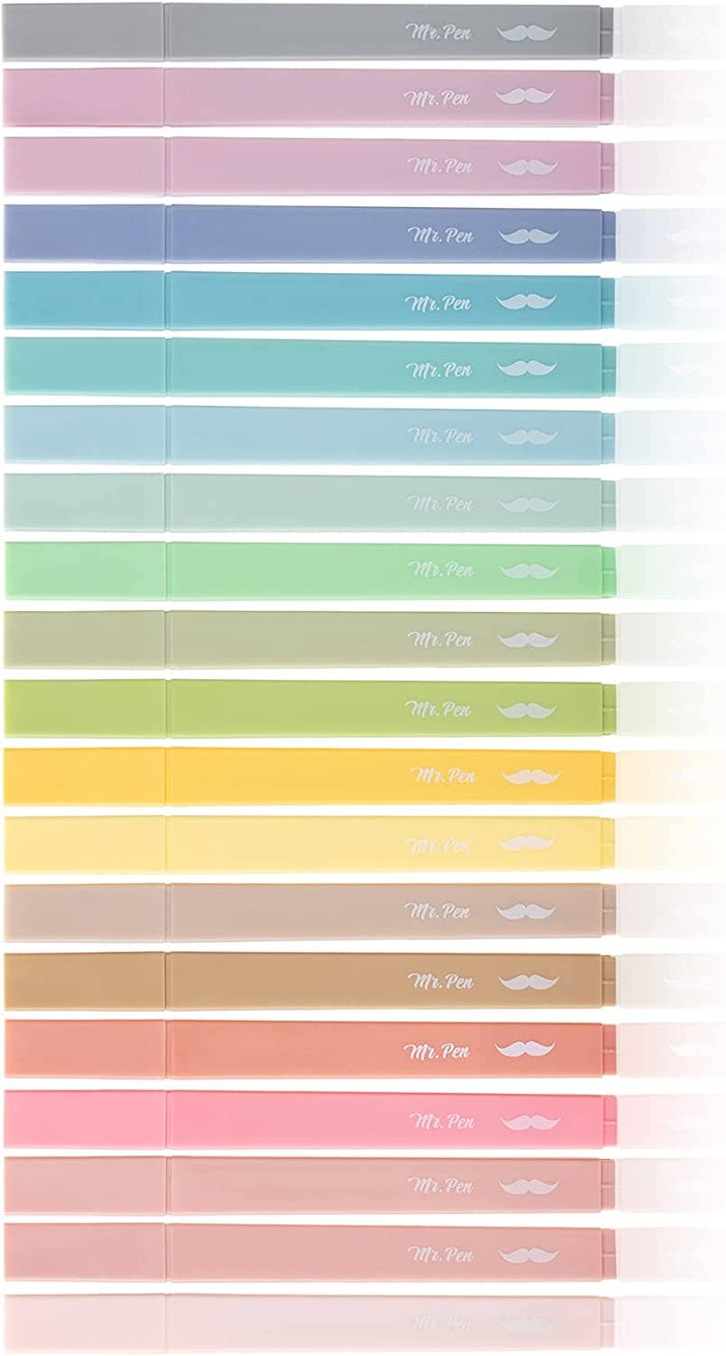 Mr. Pen - Mr. Pen Aesthetic Highlighters - 20 Chisel Tip Set