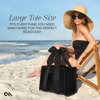 Case-Mate - Special Edition Bow Midnight Black Beach Tote w/ Phone Pouch