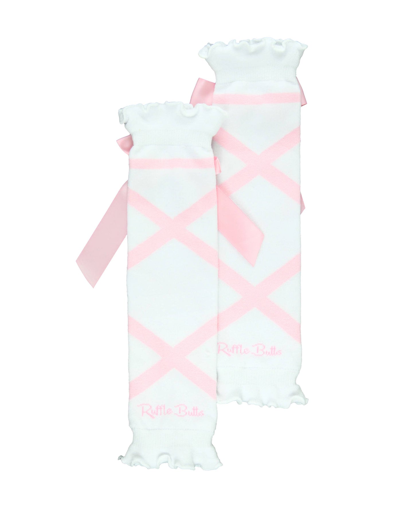 RuffleButts + RuggedButts - Girls White Ballet Bow Leg Warmers
